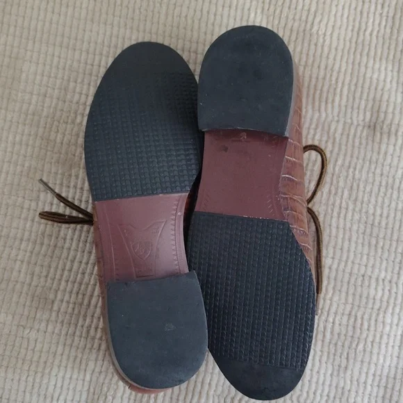 ARIAT Croc Embossed Leather Lace Up Boots Women's 8B - Picture 13 of 15